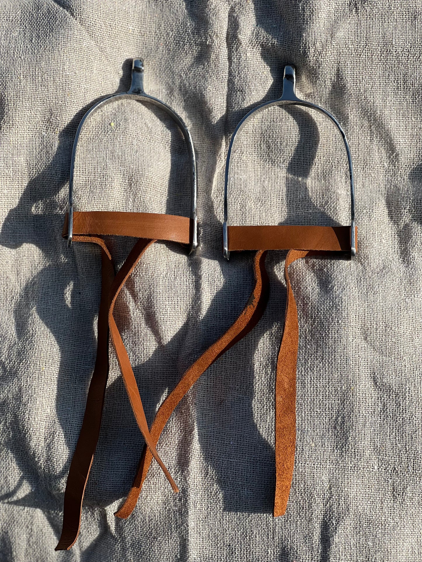 Premium Stainless Steel Spurs with Leather Straps