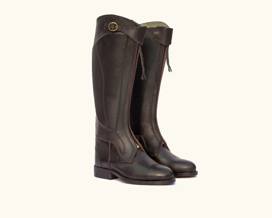 Falcon four layer polo boots with EVA shock absorption in brown leather by Polo Renoir