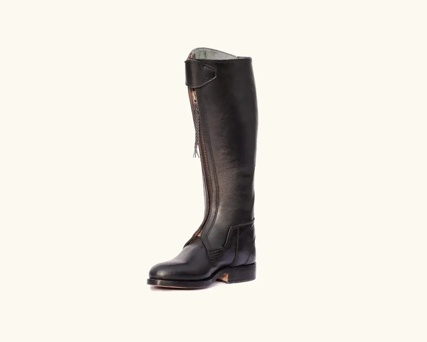 Falcon four layer polo boots with EVA shock absorption in brown leather side view