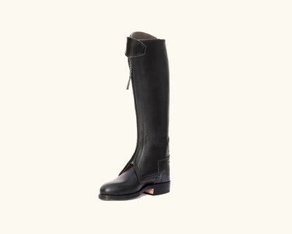Sprint two layer riding boots in brown full grain leather by Polo Renoir side view